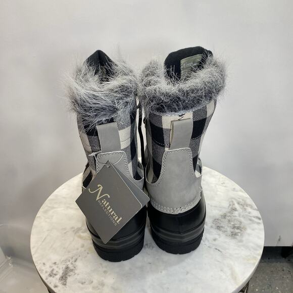 Natural Reflections Lumber Jill Pac Boots Women's 9 Gray White Plaid NWT - Picture 4 of 13